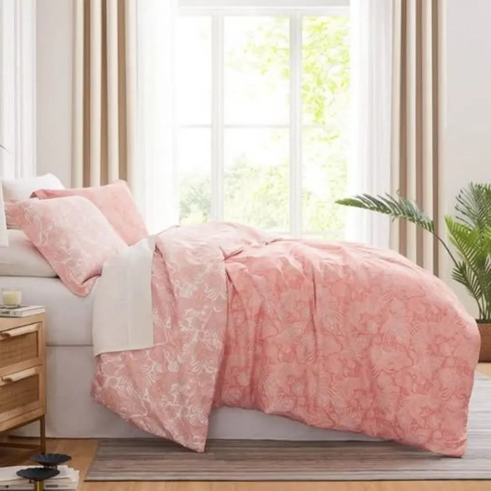 3 Pieces Coral Paisley Southshore Oversized Down Alternative Comforter NEW